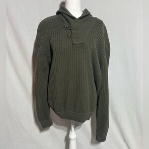 Duluth Trading Co Men's 2XL High Neck Infantry Sweater Olive Wool Blend